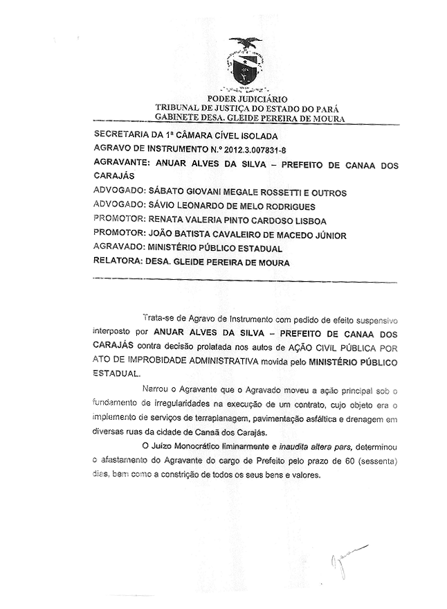Cana&atilde; dos Caraj&aacute;s: TJ-PA retorna Anuar Alves ao cargo de prefeito