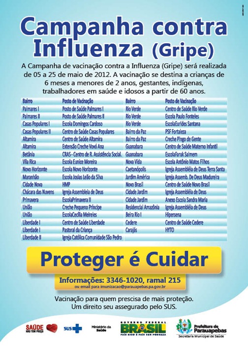 Campanha contra gripe em Parauapebas