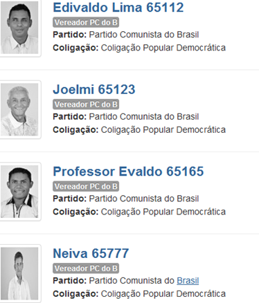 Elei&ccedil;&otilde;es 2012: candidatos a vereador pelo PC do B (65) em Parauapebas