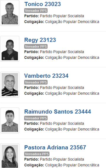 Elei&ccedil;&otilde;es 2012 : candidatos a vereador pelo PPS (23) em Parauapebas