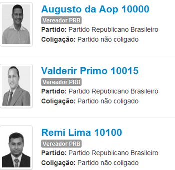 Elei&ccedil;&otilde;es 2012: candidatos a vereador do PRB (10) em Parauapebas