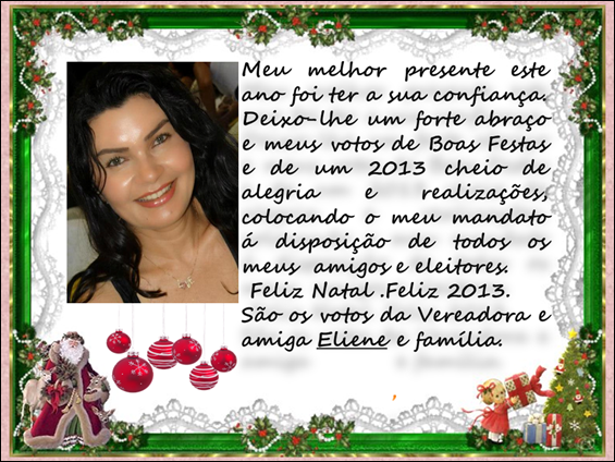Mensagem de Fim de ano da vereadora Eliene