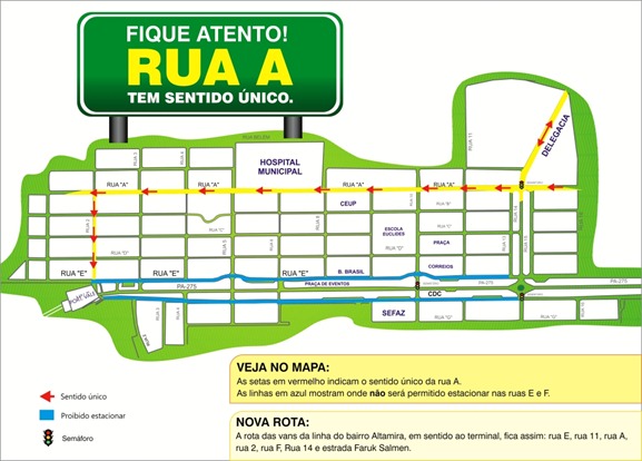 Parauapebas: Rua A s&oacute; ter&aacute; um sentido a partir de fevereiro