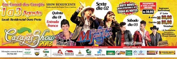 Evento beneficente &ldquo;Caraj&aacute;s &eacute; Show&rdquo; come&ccedil;a hoje.