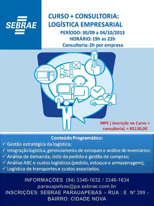 SEBRAE disponibiliza curso de Log&iacute;stica Empresarial em Parauapebas