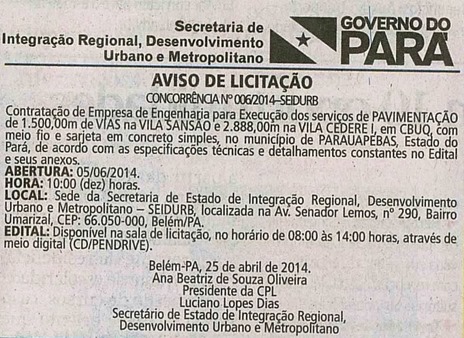 Governo do Estado vai pavimentar vilas da Zona rural de Parauapebas