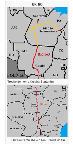 H&aacute; 38 anos o presidente Geisel entregava a BR-163