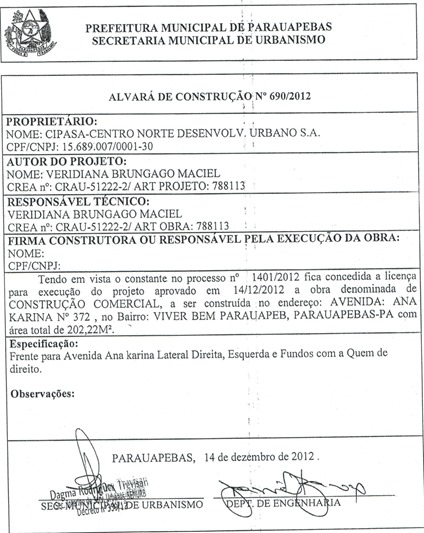 Prefeitura libera &aacute;rea, expede alvar&aacute;, e Vale j&aacute; pode dar in&iacute;cio &agrave; obra do Centro Cultural de Parauapebas