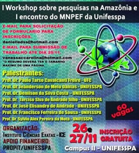 Em Marab&aacute;, Unifesspa promove workshop sobre pesquisas na Amaz&ocirc;nia nesta quinta (26) e sexta (27)
