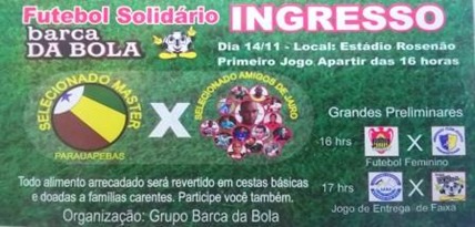 Esporte: futebol solid&aacute;rio arrecada alimentos para fam&iacute;lias carentes