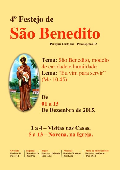 4&ordm; Festejo de S&atilde;o Benedito segue com programa&ccedil;&atilde;o durante toda semana