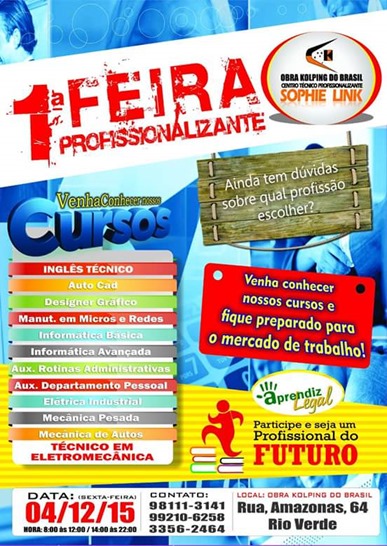Centro Kolping Sophie Link realiza 1&ordf; Feira Profissionalizante