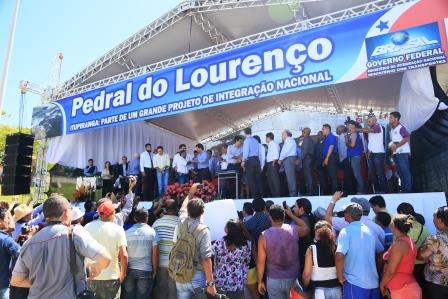 Em cerimônia, ministros avisam que derrocamento do Pedral do Lourenção só começa daqui a dois anos