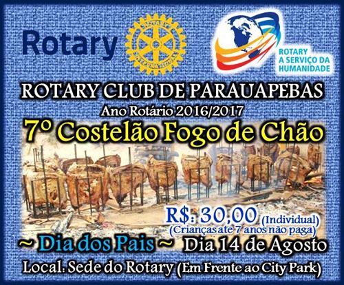 Participe do 7° Costelão Fogo de Chão do Rotary Club de Parauapebas
