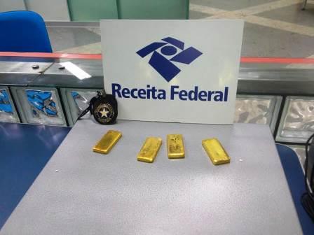 Receita Federal apreende 3kg de ouro em barras no Aeroporto Internacional de Belém