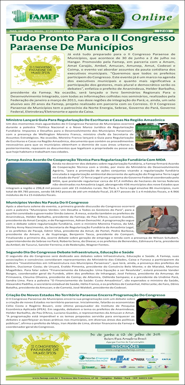 FAMEP Online (27 de junho a 03 de julho)