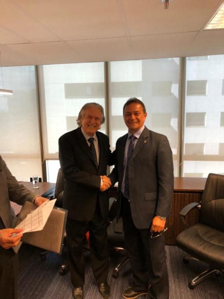 Deputado Federal Luciano Bivar, Presidente Nacional do PSL, e o economista e ex-secretário municipal de Turismo de Belém Wady Salim Khayat, em encontro na segunda-feira (3), em Brasília, selaram os destinos do PSL no Pará. Khayat será o pré-candidato do partido na disputa à Prefeitura de BelémBivar e Khayat
