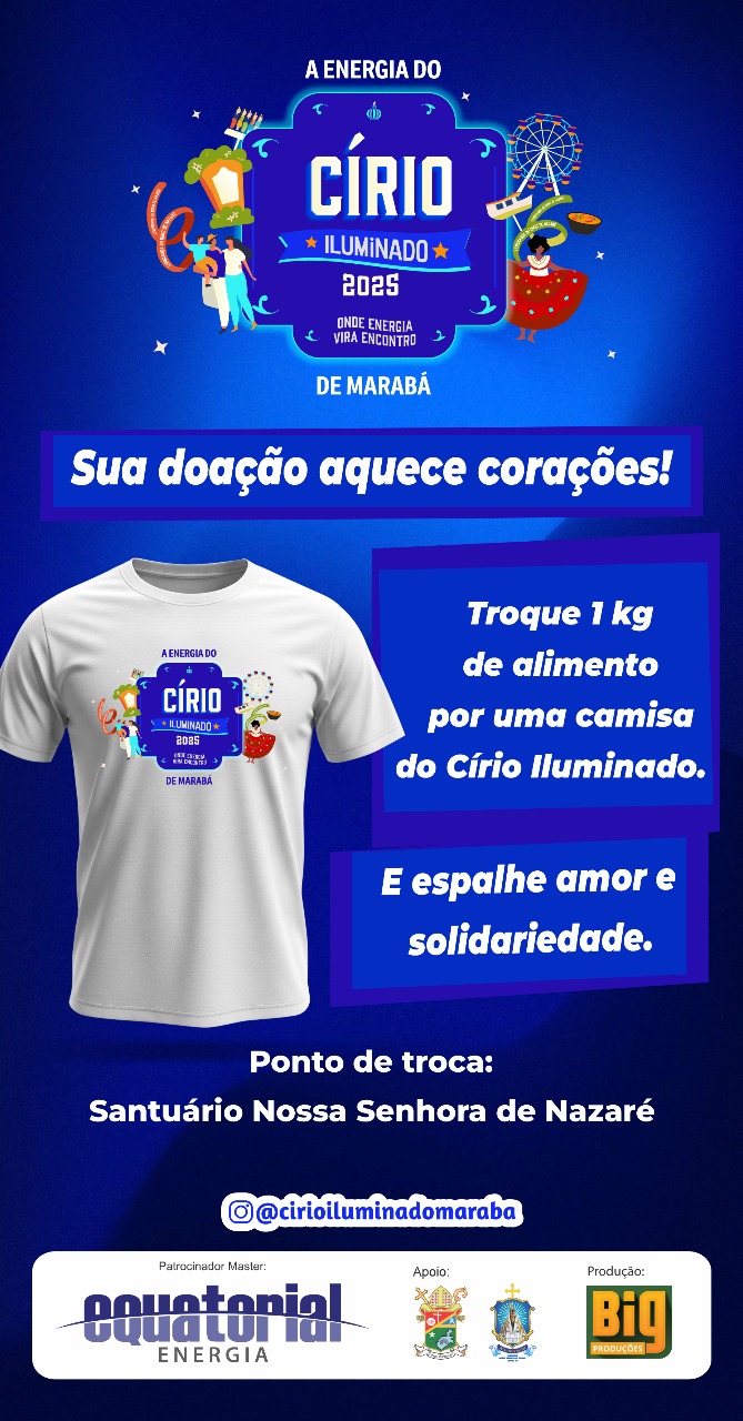 Círio de Marabá: projeto troca alimentos por camisa exclusiva
