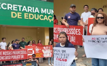 Professores da rede municipal de Parauapebas paralisam atividades e cobram melhorias nas escolas